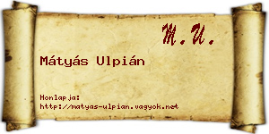 Mátyás Ulpián névjegykártya